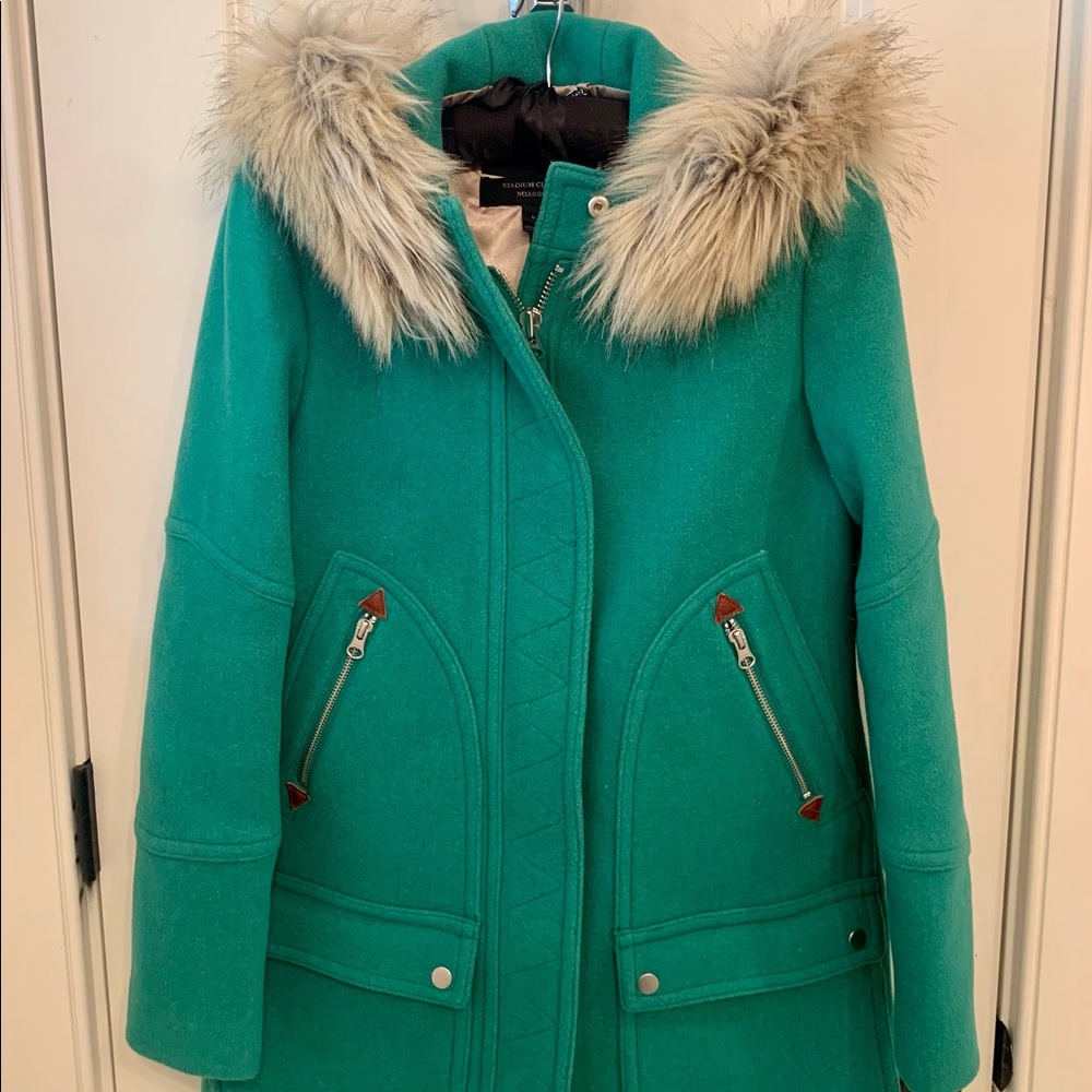 J. Crew Wool Chateau Parka - Emerald Green